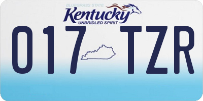 KY license plate 017TZR