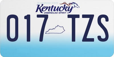 KY license plate 017TZS