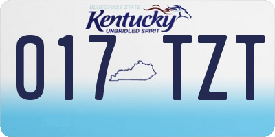 KY license plate 017TZT