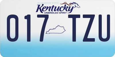 KY license plate 017TZU