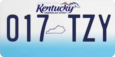 KY license plate 017TZY