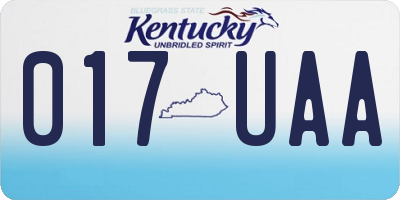 KY license plate 017UAA