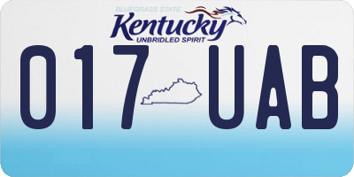 KY license plate 017UAB