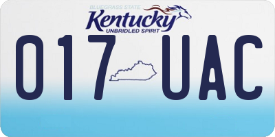 KY license plate 017UAC