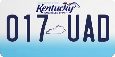 KY license plate 017UAD
