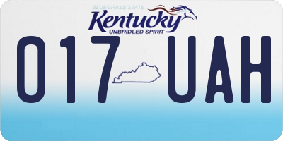 KY license plate 017UAH