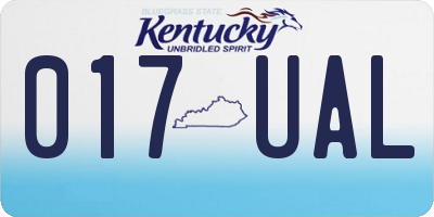 KY license plate 017UAL