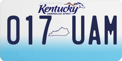 KY license plate 017UAM