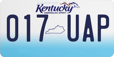 KY license plate 017UAP