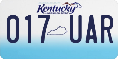 KY license plate 017UAR