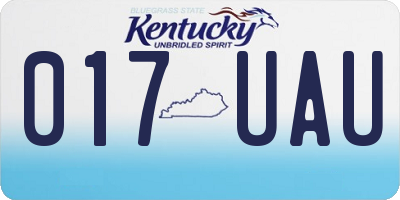 KY license plate 017UAU