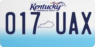 KY license plate 017UAX
