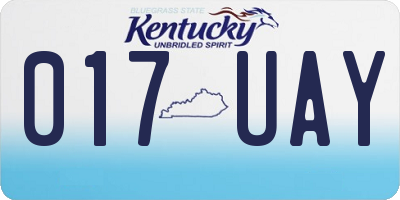 KY license plate 017UAY