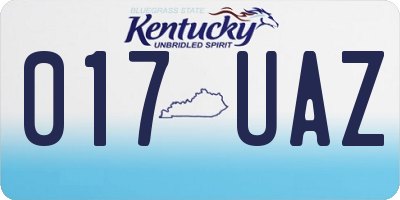 KY license plate 017UAZ