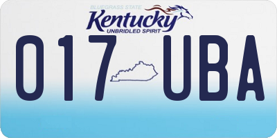 KY license plate 017UBA
