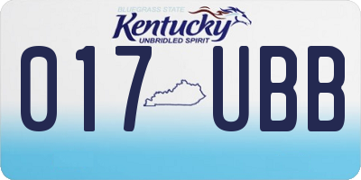 KY license plate 017UBB