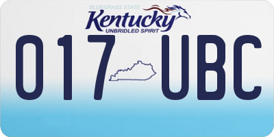 KY license plate 017UBC