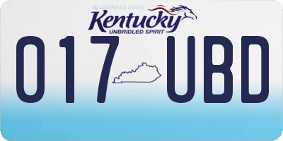 KY license plate 017UBD