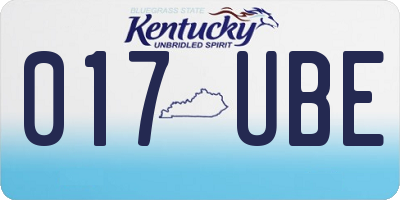 KY license plate 017UBE