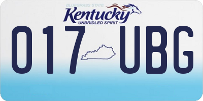KY license plate 017UBG