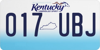 KY license plate 017UBJ