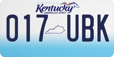 KY license plate 017UBK