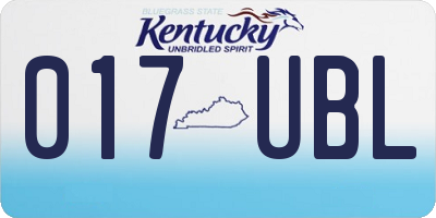 KY license plate 017UBL
