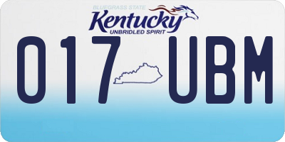 KY license plate 017UBM