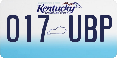 KY license plate 017UBP