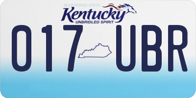 KY license plate 017UBR