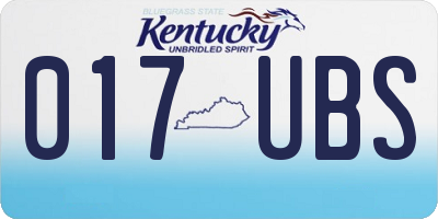 KY license plate 017UBS