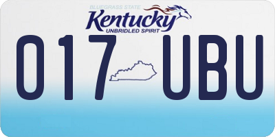 KY license plate 017UBU