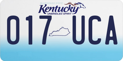 KY license plate 017UCA