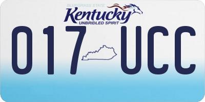 KY license plate 017UCC