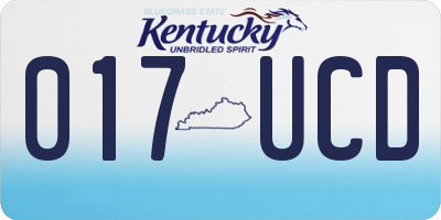 KY license plate 017UCD