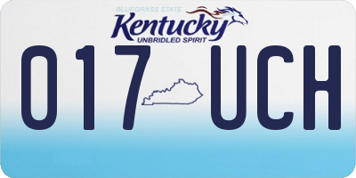 KY license plate 017UCH