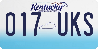 KY license plate 017UKS