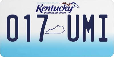 KY license plate 017UMI