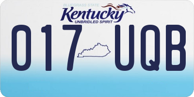 KY license plate 017UQB