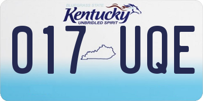 KY license plate 017UQE