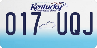 KY license plate 017UQJ