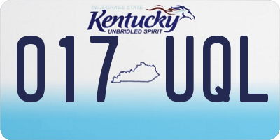 KY license plate 017UQL