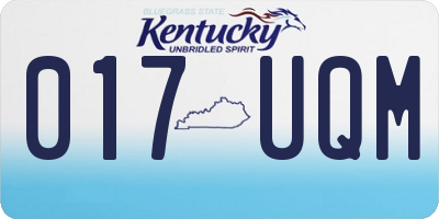 KY license plate 017UQM