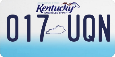KY license plate 017UQN