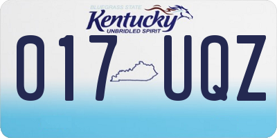 KY license plate 017UQZ