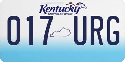 KY license plate 017URG