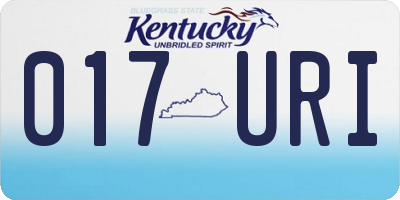 KY license plate 017URI