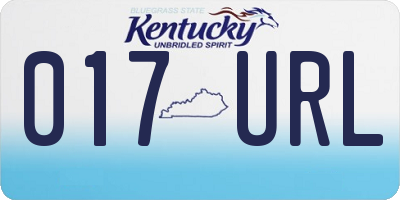KY license plate 017URL