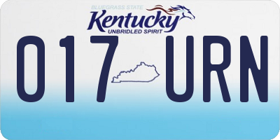 KY license plate 017URN