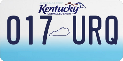 KY license plate 017URQ